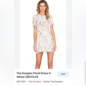 The Kooples white silk floral botanical print dress size XS